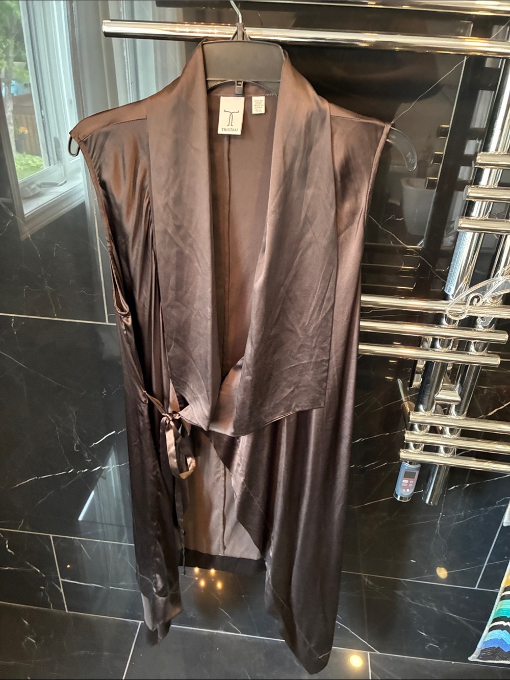 Tristan 100% Silk Chocolate Brown Wrap/Tunic